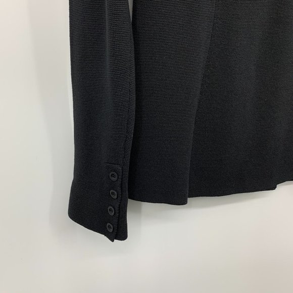 Eileen Fisher Jacket Black Silk Cotton Blend Blazer Pockets - Picture 8 of 9